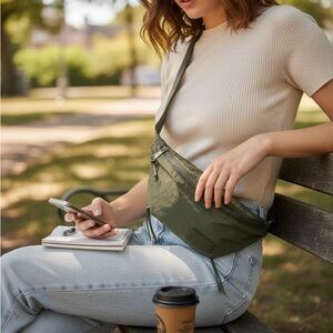 Rebecca Minkoff Olive Green Crossbody Belt Bag